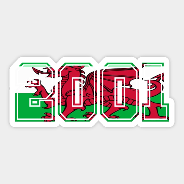 WELSH FLAG 2001 Sticker by MarniD9